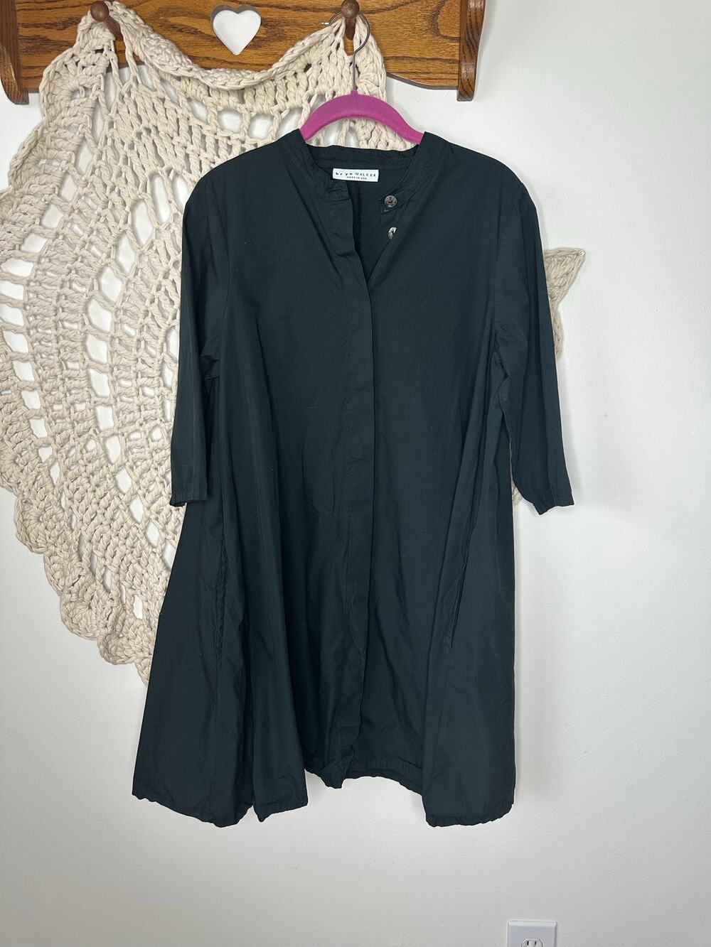 Bryn Walker Organic Cotton Poplin Washed Black Tunic Dress Size XXS